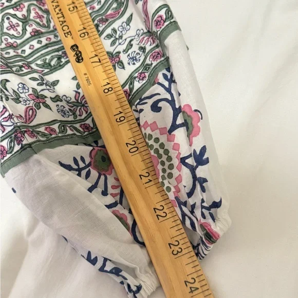 Sue Sartor Bangalore Tunic in Pink and Green Floral 100% Cotton Exquisite Sz L - Picture 10 of 15